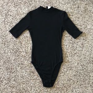 Ribbed Black Body Suit